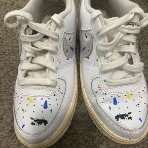 Kids White Splatter Paint Sneakers
